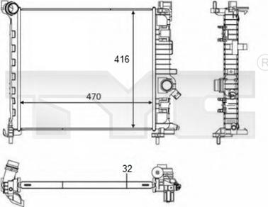 TYC 725-0050-R - Радіатор, охолодження двигуна avtolavka.club