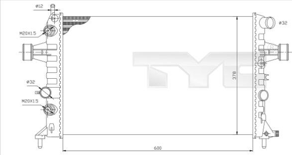 TYC 725-0006 - Радіатор, охолодження двигуна avtolavka.club