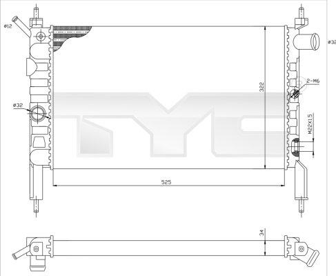 TYC 725-0018 - Радіатор, охолодження двигуна avtolavka.club