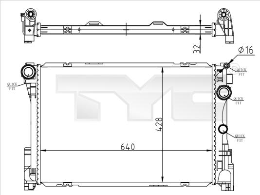 TYC 721-0015 - Радіатор, охолодження двигуна avtolavka.club