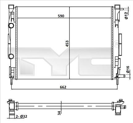 TYC 728-0054 - Радіатор, охолодження двигуна avtolavka.club