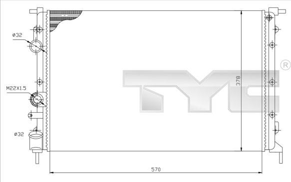 TYC 728-0027 - Радіатор, охолодження двигуна avtolavka.club
