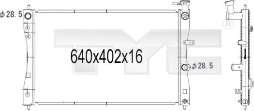 TYC 723-1006 - Радіатор, охолодження двигуна avtolavka.club