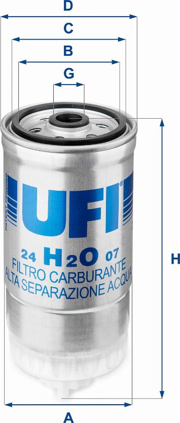 UFI 24.H2O.07 - Паливний фільтр avtolavka.club