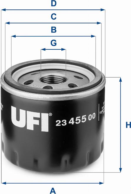 UFI 23.455.00 - Масляний фільтр avtolavka.club