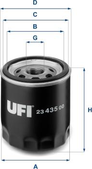 UFI 23.435.00 - Масляний фільтр avtolavka.club