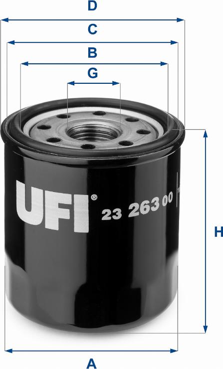 UFI 23.263.00 - Масляний фільтр avtolavka.club