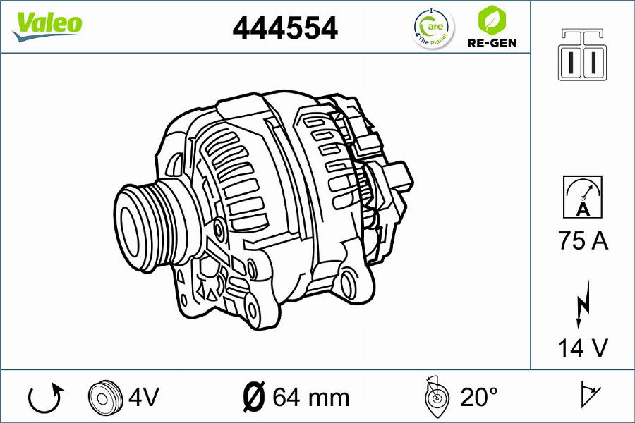 Valeo 444554 - Генератор avtolavka.club