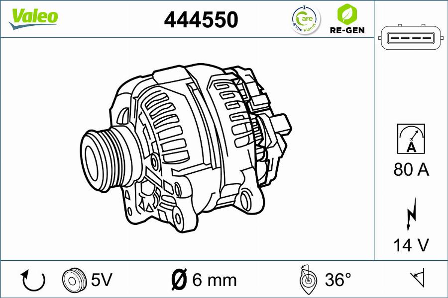 Valeo 444550 - Генератор avtolavka.club