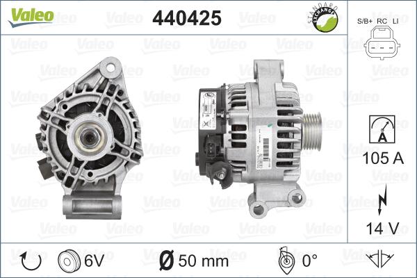 Valeo 440425 - Генератор avtolavka.club