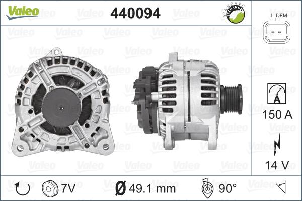 Valeo 440094 - Генератор avtolavka.club