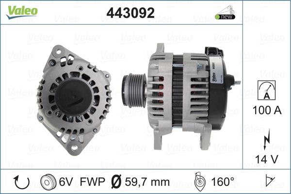 Valeo 443092 - Генератор avtolavka.club