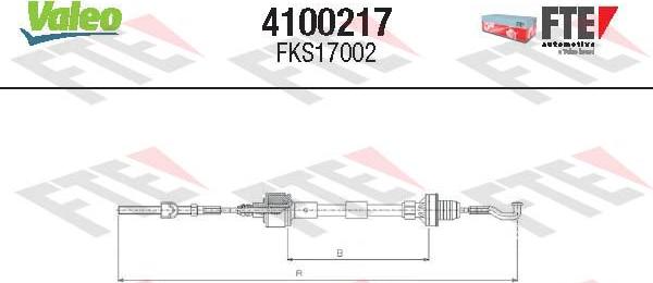 Valeo 4100217 - Трос, управління зчепленням avtolavka.club