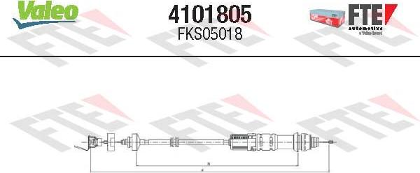 Valeo 4101805 - Трос, управління зчепленням avtolavka.club