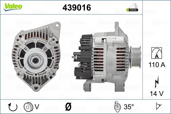 Valeo 439016 - Генератор avtolavka.club