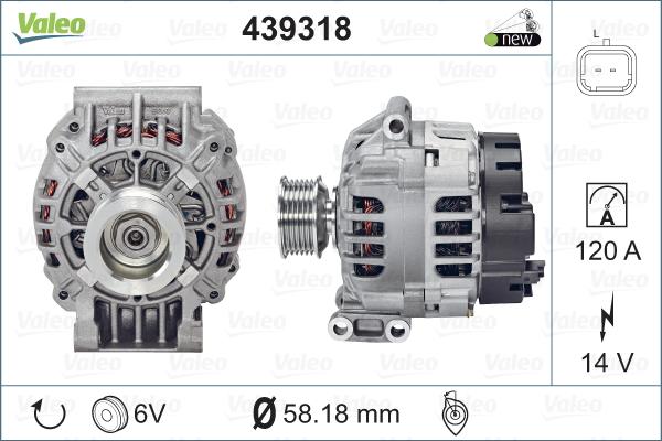 Valeo 439318 - Генератор avtolavka.club