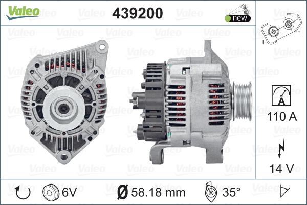 Valeo 439200 - Генератор avtolavka.club