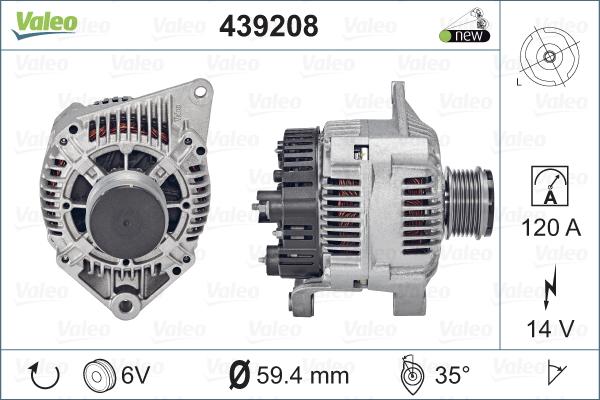 Valeo 439208 - Генератор avtolavka.club