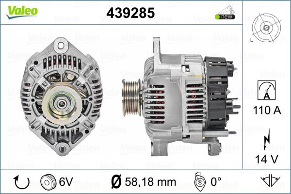 Valeo 439285 - Генератор avtolavka.club