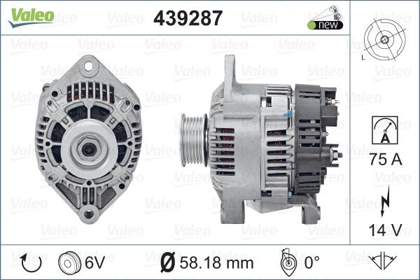 Valeo 439287 - Генератор avtolavka.club