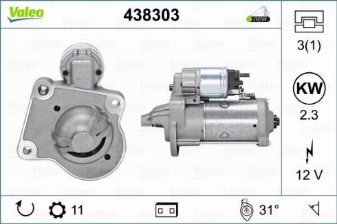 Valeo 438303 - Стартер avtolavka.club