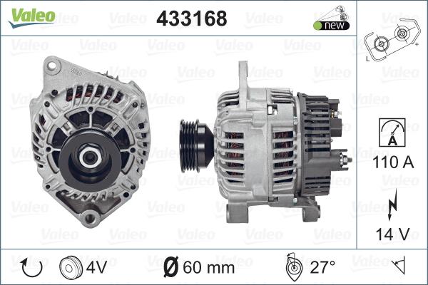 Valeo 433168 - Генератор avtolavka.club