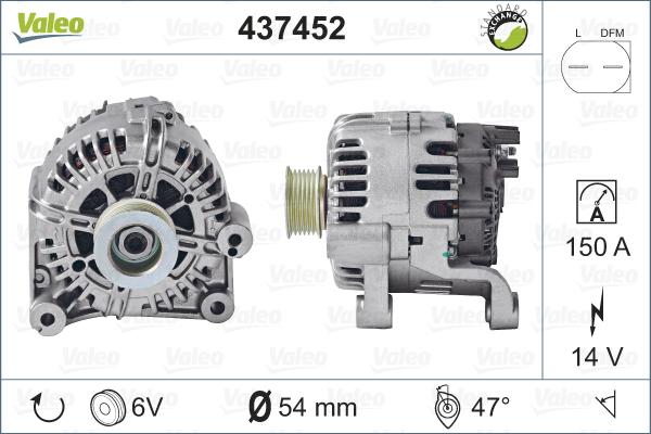 Valeo 437452 - Генератор avtolavka.club