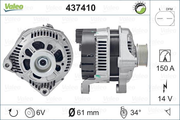 Valeo 437410 - Генератор avtolavka.club