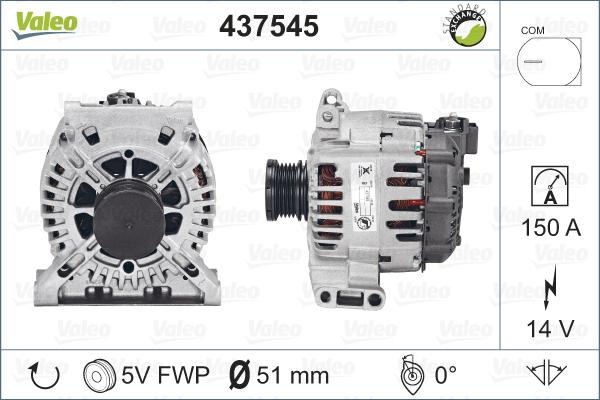 Valeo 437545 - Генератор avtolavka.club