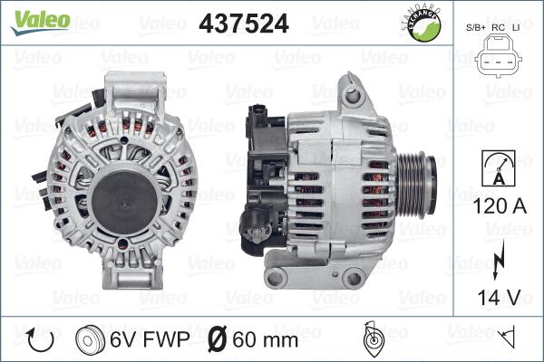 Valeo 437524 - Генератор avtolavka.club