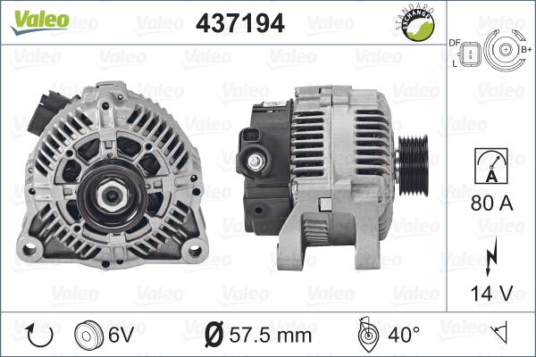 Valeo 437194 - Генератор avtolavka.club