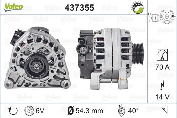 Valeo 437355 - Генератор avtolavka.club