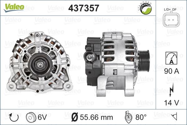 Valeo 437357 - Генератор avtolavka.club