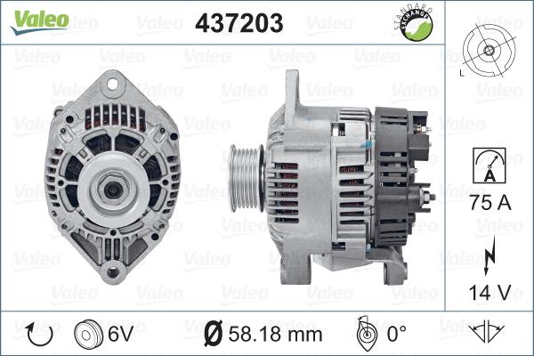 Valeo 437203 - Генератор avtolavka.club