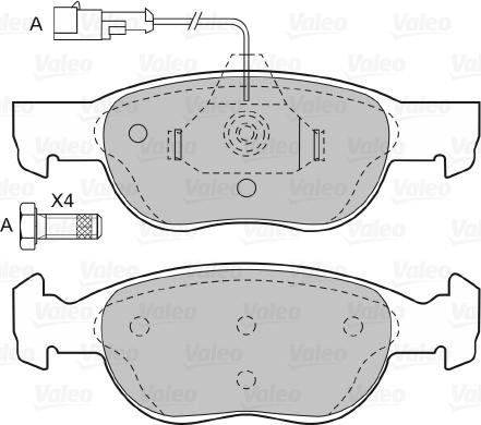 Valeo 598040 - Гальмівні колодки, дискові гальма avtolavka.club