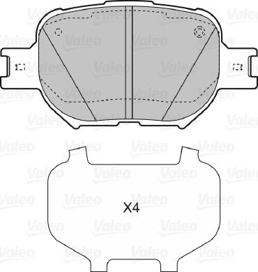 Valeo 598827 - Гальмівні колодки, дискові гальма avtolavka.club