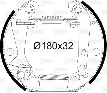 Valeo 554512 - Комплект гальм, барабанний механізм avtolavka.club