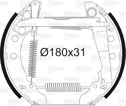 Valeo 554529 - Комплект гальм, барабанний механізм avtolavka.club