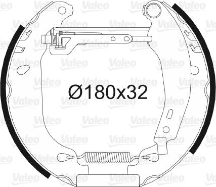 Valeo 554643 - Комплект гальм, барабанний механізм avtolavka.club