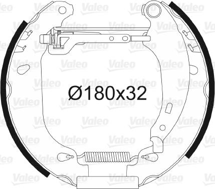 Valeo 554634 - Комплект гальм, барабанний механізм avtolavka.club