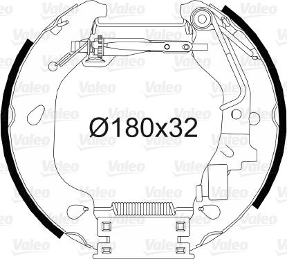 Valeo 554812 - Комплект гальм, барабанний механізм avtolavka.club