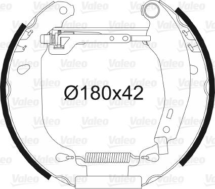 Valeo 554833 - Комплект гальм, барабанний механізм avtolavka.club