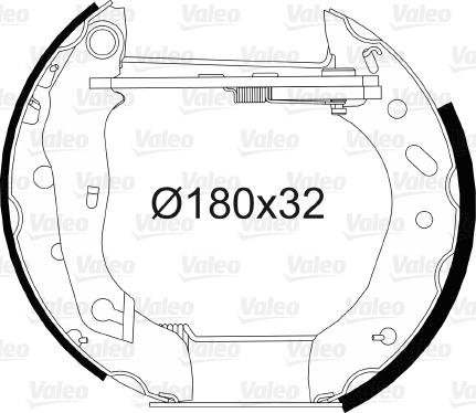 Valeo 554741 - Комплект гальм, барабанний механізм avtolavka.club