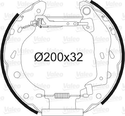 Valeo 554763 - Комплект гальм, барабанний механізм avtolavka.club