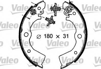 Valeo 553825 - Комплект гальм, барабанний механізм avtolavka.club