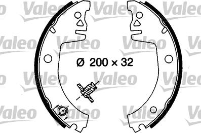 Valeo 553758 - Комплект гальм, барабанний механізм avtolavka.club