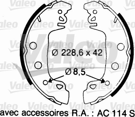 Valeo 562043 - Комплект гальм, барабанний механізм avtolavka.club