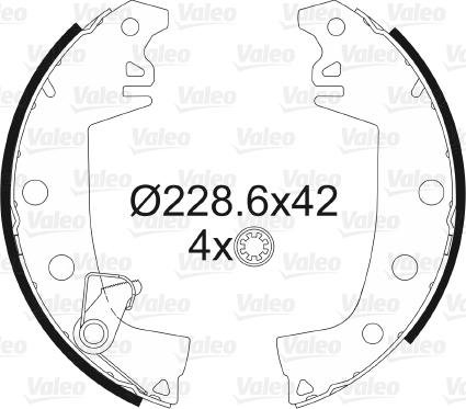 Valeo 562383 - Комплект гальм, барабанний механізм avtolavka.club