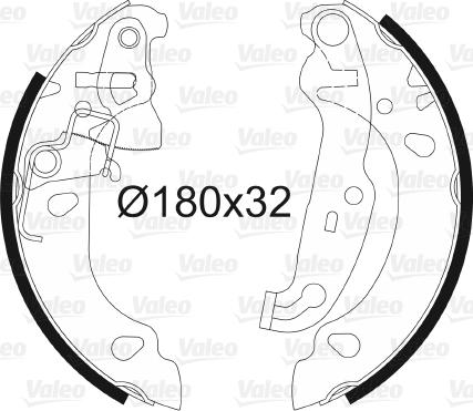 Valeo 562771 - Комплект гальм, барабанний механізм avtolavka.club