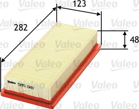 Valeo 585081 - Повітряний фільтр avtolavka.club